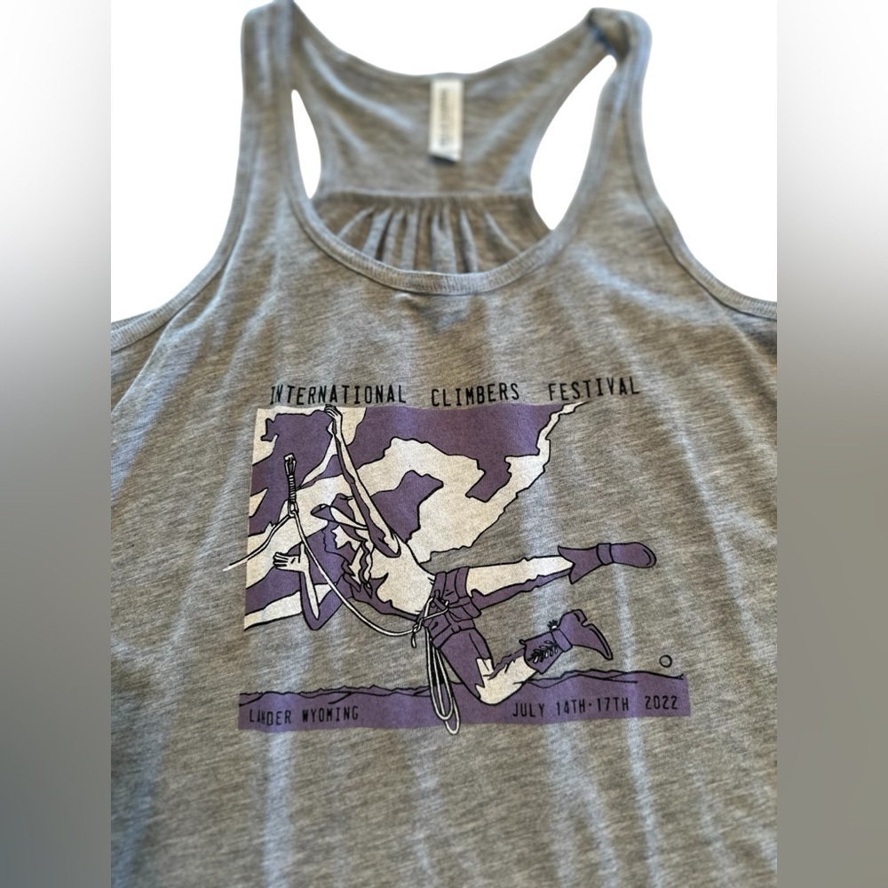 Bella Canvas Tank Top Womens M International Climbers Festival LanderWY Gray